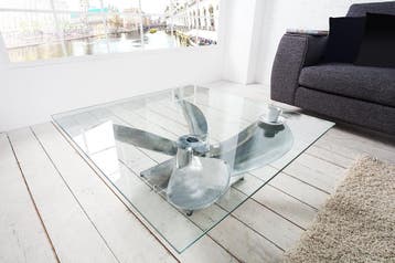 Maritieme salontafel OCEAN L 85cm Zilver Antieke, Huis en Inrichting, Ophalen of Verzenden, Nieuw