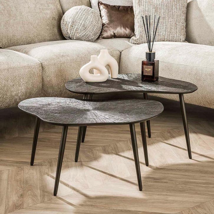 *WOONWINKEL* Salontafel Set Organische Vorm Brons, Huis en Inrichting, Tafels | Salontafels, Nieuw, Verzenden
