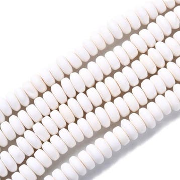 20 x Polymeer kralen rondellen 7mm Creamy (Polymeerkralen), Hobby en Vrije tijd, Kralen en Sieraden maken, Ophalen of Verzenden