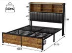 Modern Metaal Bed 140x200 cm met LED Hoofdbord en 2 Lades, Huis en Inrichting, Slaapkamer | Bedden, Verzenden, Nieuw
