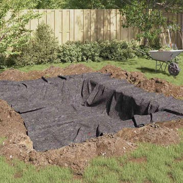 vidaXL Vijver Vlies 1 x 25 m Polyester en Katoen Grijs, Verzenden, Nieuw