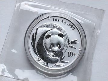 China. 10 Yuan 2003, Panda, 1 Oz (Zonder minimumprijs)
