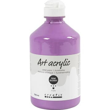 Acryl Verf, semi-glanzend, dekkend, paars, 500 ml/ 1 fles, Hobby en Vrije tijd, Schilderen, Nieuw