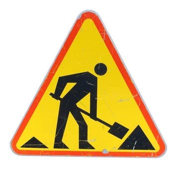 Verkeersbord – Wegwerkzaamheden - Emaille bord - Staal