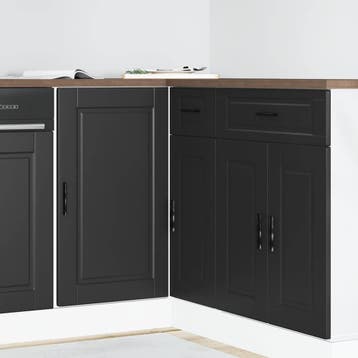 vidaXL Onderkast Porto Zwart Bewerkt Hout, Verzenden, Nieuw, Zwart