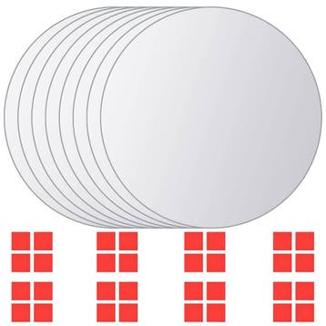vidaXL 8 st Spiegeltegels rond glas, Huis en Inrichting, Verzenden, Nieuw
