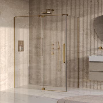 Brauer Stellar - Douchecabine met Draaideur - Helder Glas -, Doe-het-zelf en Verbouw, Sanitair, Ophalen of Verzenden, Nieuw, Rvs