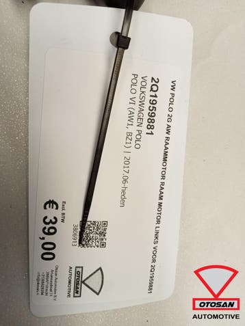 Vw polo 2g aw raammotor raam motor links voor 2q1959881, Ophalen, Gebruikt, Volkswagen