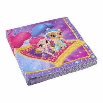 Shimmer and Shine servetten party 20 stuks, Ophalen of Verzenden, Nieuw