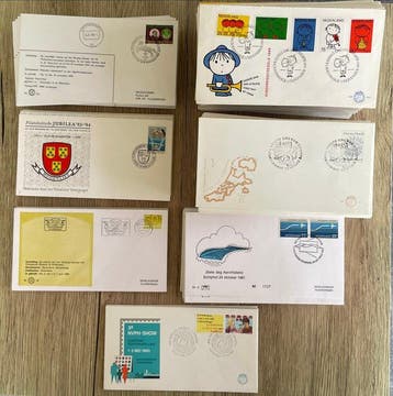 Nederland 1970/1980 - Lot 500 FDC FHE NPS NVPH Amphilex, Gestempeld
