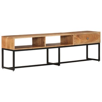 vidaXL Tv-meubel 160x30x45 cm massief acaciahout, Verzenden, 150 tot 200 cm, Nieuw, Minder dan 100 cm
