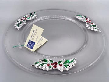 PG-MIANI Argenteria - Dienblad - Verzilverd, smalti en glas