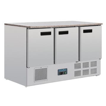 Polar G-serie 3-deurs koelwerkbank met marmeren werkblad, Verzenden, Nieuw in verpakking