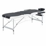 vidaXL Massagetafel inklapbaar 3 zones aluminium zwart en, Verzenden, Nieuw