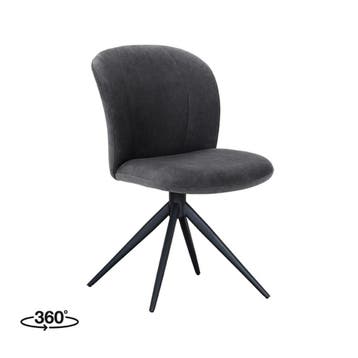 Stoel Kimo | Antraciet | Cosmo | Zwart Metalen Frame | 2, Verzenden, Nieuw in verpakking