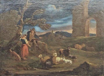 Italiaanse school (XVIII) - Pastorelli con gregge