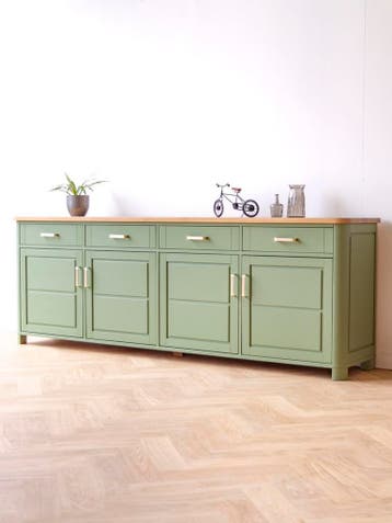 Dressoir van VAVIVO | Duurzaam en uniek | Hergebruik, 150 tot 200 cm, Ophalen of Verzenden, Modern - Landelijk - Klassiek, Met lade(s)