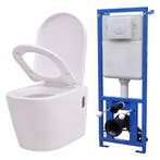 vidaXL Hangend toilet met verborgen stortbak keramiek wit, Doe-het-zelf en Verbouw, Sanitair, Verzenden, Nieuw