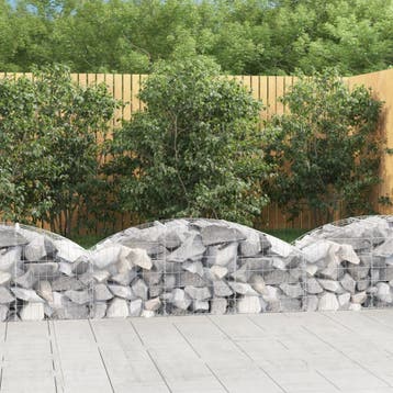 vidaXL Schanskorf gewelfd 150x50x40/60 cm gegalvaniseerd, Tuin en Terras, Bloembakken en Plantenbakken, 100 cm of meer, Verzenden