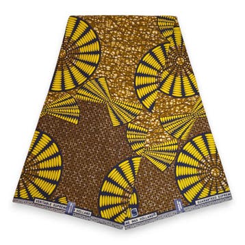 Afrikaanse wax print stof - Mosterd Geel Sun Disc - 100% kat, Hobby en Vrije tijd, Ophalen of Verzenden, Nieuw
