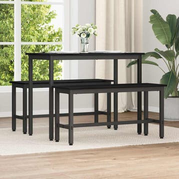 vidaXL Eetbank Zwart Eiken 100 x 32,5 x 48,5 cm, Verzenden, Nieuw