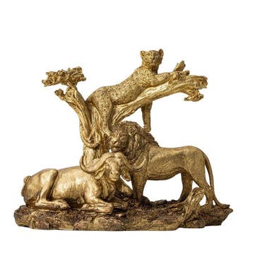 sculptuur, The Savannah Gathering — Lion, Leopard and