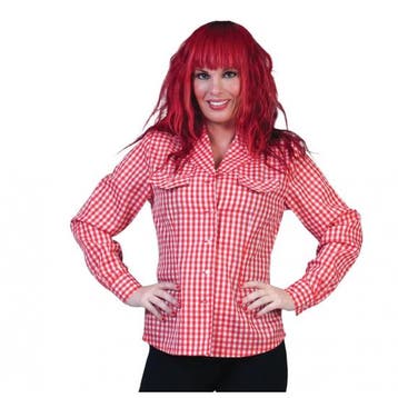 Oktoberfest blouse rood met wit - Oktoberfest overhemden, Ophalen of Verzenden, Nieuw