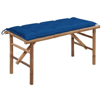 vidaXL Tuinbank inklapbaar met kussen 118 cm bamboe, Tuin en Terras, Tuinbanken, Verzenden, Nieuw, Hout