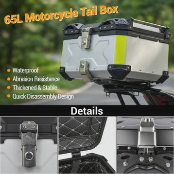 65L Aluminium Motor Topkoffer Waterdicht met Anti-diefstal S, Verzenden, Nieuw