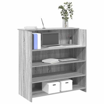 vidaXL Receptiebalie 100x50x103,5 cm bewerkt hout grijs, Huis en Inrichting, Verzenden, Nieuw