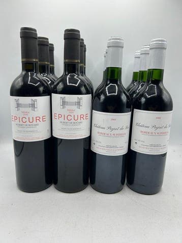 6x 2000 Epicure Médoc Hubert De Bouard 6x 2008 Château, Nieuw