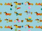 Inpakpapier Hond Teckel Blauw - Breedte 70 cm - 200m lang, Ophalen of Verzenden, Nieuw, Overige typen