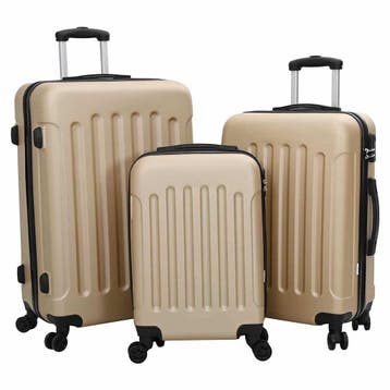 vidaXL Koffer met slot 3 st champagne 50 x 31 x 78 cm ABS, Verzenden, Nieuw