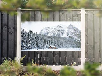 NR 1230: Tuinposter berglandschap winter 90x180cm, Nieuw