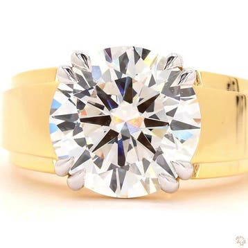 Ring - 14 karaat Geel goud, Witgoud - 5.50ct. tw. Diamant, Nieuw