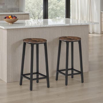 Set van barkrukken Corby - Industrieel hout donker, rustiek, Huis en Inrichting, Verzenden, Nieuw