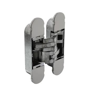 Scharnier 130x30mm onzichtbaar nikkel 3D verstelbaar - vo..., Ophalen of Verzenden, Nieuw, Overige materialen, Scharnier