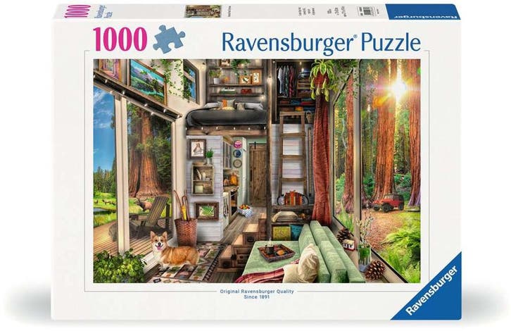 Tiny House in Redwood Forest Puzzel (1000 stukjes) |, Hobby en Vrije tijd, Denksport en Puzzels, Nieuw, Verzenden