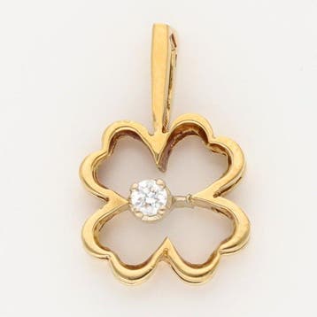 Hanger - 18 karaat Geel goud - 0.06ct. tw. Diamant
