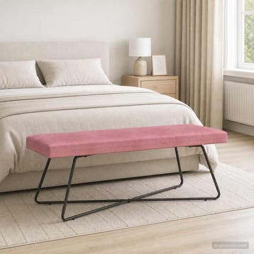 vidaXL Bank Roze 110 x 40 x 45 cm fluweel, Huis en Inrichting, Banken | Bankstellen, Verzenden, Nieuw, Stof