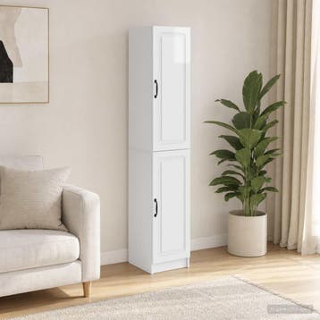 vidaXL Kastenset 2 st Hoogglans Wit Bewerkt hout, Minder dan 50 cm, Verzenden, Nieuw, Minder dan 100 cm