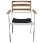 York dining tuinstoel met armleuning aluminium wit teak, Tuin en Terras, Tuinsets en Loungesets, Ophalen of Verzenden, Nieuw