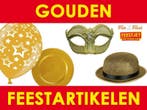 Mega aanbod gouden feestartikelen - versiering - accessoires, Verzenden, Nieuw