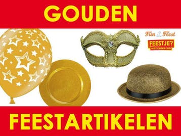 Mega aanbod gouden feestartikelen - versiering - accessoires, Verzenden, Nieuw