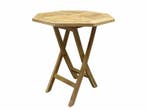Klaptafel 70 cm achtkantig teak, Ophalen of Verzenden, Nieuw, Teakhout