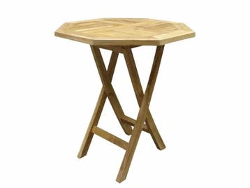Klaptafel 70 cm achtkantig teak, Ophalen of Verzenden, Nieuw, Teakhout