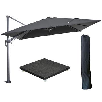 Garden Impressions Hawaii zweefparasol 300x300 cm carbon, Verzenden, Nieuw