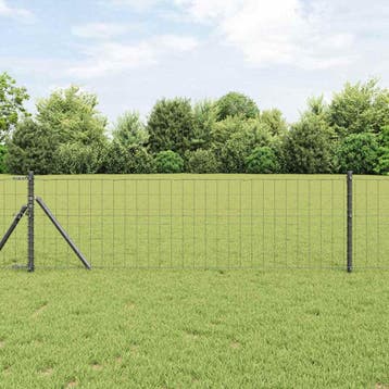 vidaXL Euro-hek met grondbevestiging 25 x 0,4 m PVC-Coated, Verzenden, Nieuw, IJzer