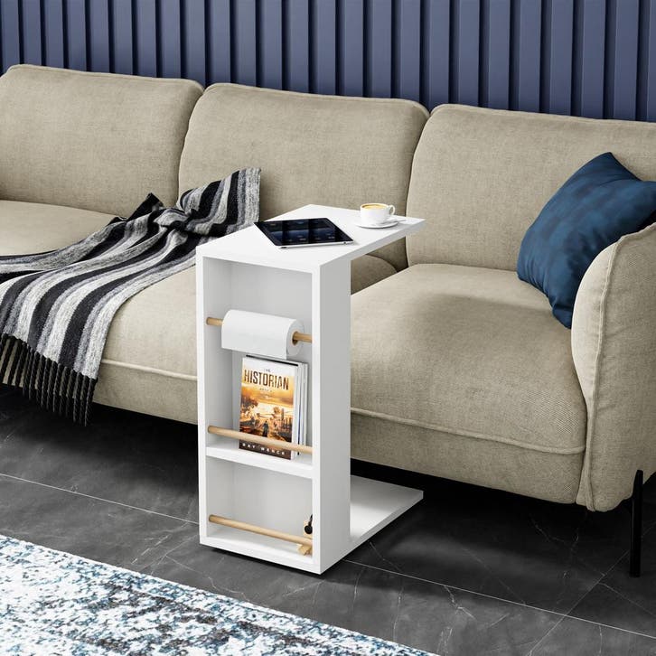 [en.casa] Bijzettafel Siikainen laptoptafel met horizontale, Huis en Inrichting, Tafels | Bijzettafels, Verzenden