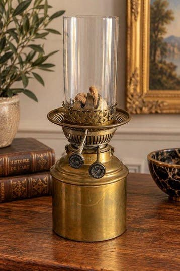 HINKS and SON’S - Olielamp - Messing, Glas - HINKS SON’S